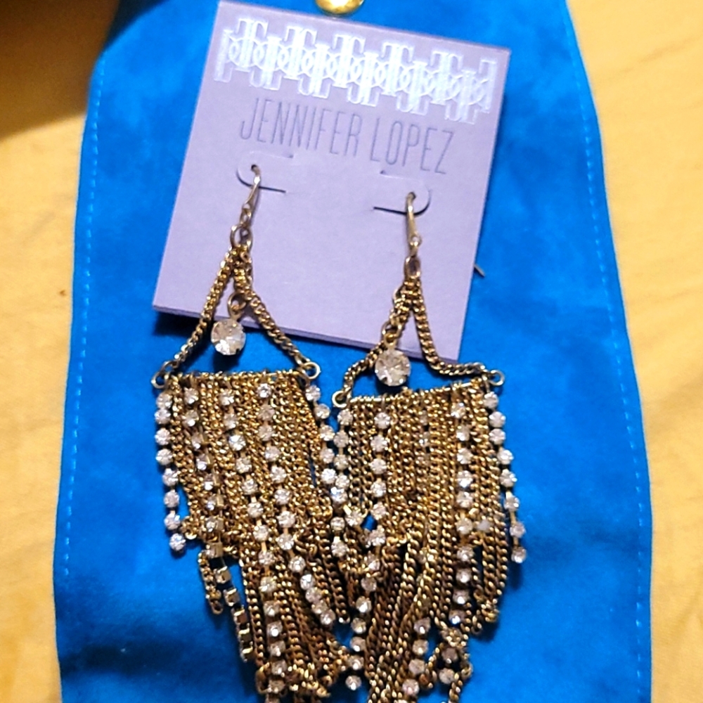 NWT Goldtone Jennifer Lopez earrings